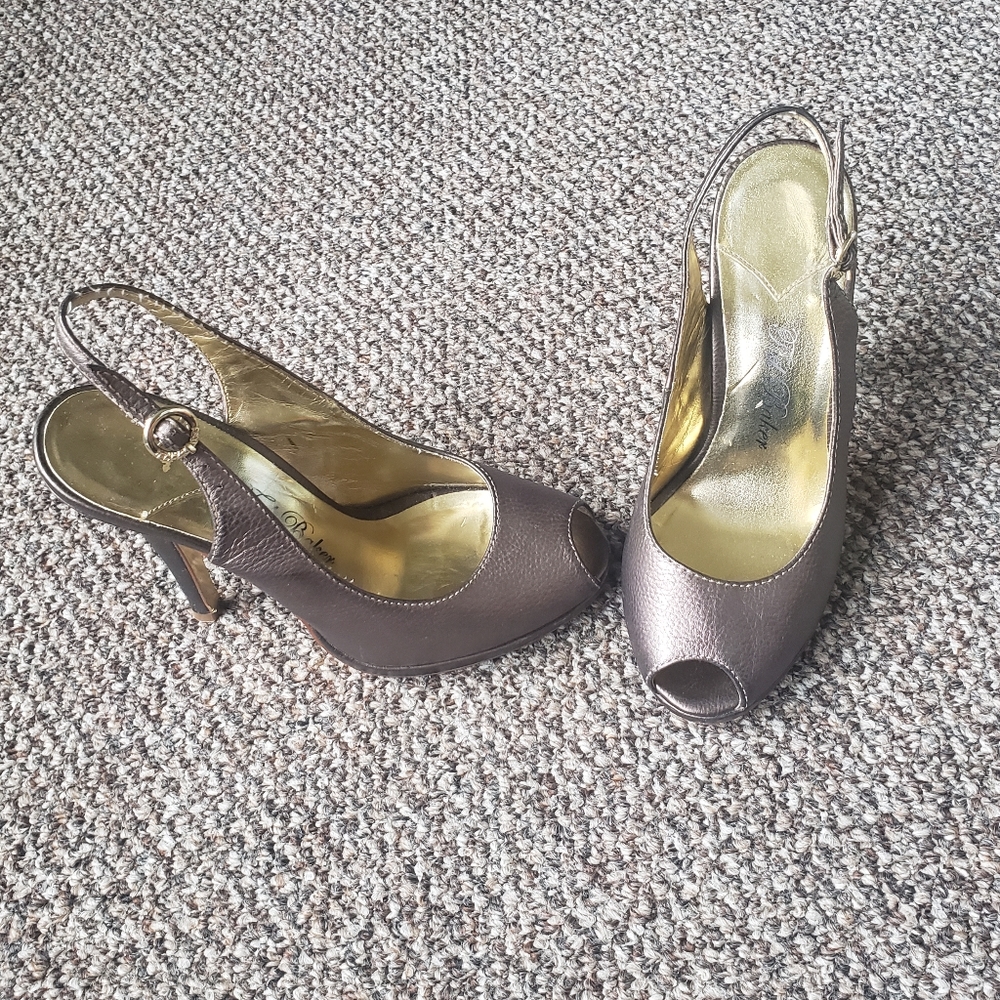 Ted Baker of London- sling back peep toe heels